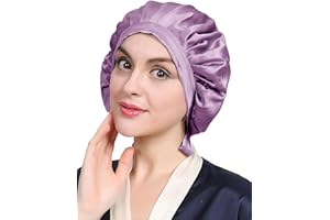 LilySilk 100% Pure Mulberry Silk Sleep Cap for Hair Care Women 19 Momme, Natural Silk Bonnet for Sleeping, Soft Silk Hair Wrap Elastic Stay on Head