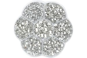 JAONLD 2500 Pcs Strass Termoadesivi per brillantini per Tessuti Strass Termoadesivi 7 Taglie 1,5~4,8mm Brillantini per Tessuti Termoadesivi per Vestiti, Scarpe, Regali Artigianali DIY