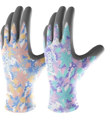COOLJOB 2 Paar Gartenhandschuhe Für Damen/Herren, Touchscreen Arbeitshandschuhe Aus Bambusfasern