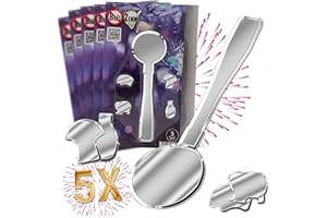 L + H WORLD L+H XXL Zinngießen Set Silvester - 5 Löffel, 20 Figuren | Bis 5 Personen für Familie Erwachsene Kinder | Viele Formen, absolut ungiftig als ideale Alternative zu Blei-Gieß Bleigießen Wachsgießen Set