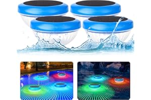 SUGFAY Lumière Piscine Flottante,Lampe Solaire Piscine avec RGB Couleurs Changement,Étanche Boule Lumineuse Piscine,Lumières de Piscine à LED Extérieures Pour Enfants,Baignoire,Spa,Piscine,Jardin,Fête
