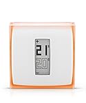Netatmo by Starck - Termostato Intelligente per caldaia individuale, 83x83x22 mm , bianco/arancione