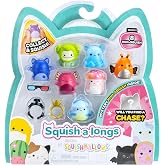 Squish-a-longs SQAL0025 8 Pack Includes 8 1" Minisquish, 2 Accessories, 1 Ring and 1 Collector's Manual - Collect, Swap, Play