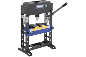 Pro-Lift-Werkzeuge Hydraulik-Presse 15t Werkstattpresse Tischpresse manuell blau Industrie-Presse Handpumpe umformen Shop-Press Abkantpresse + 8 Druckstücke