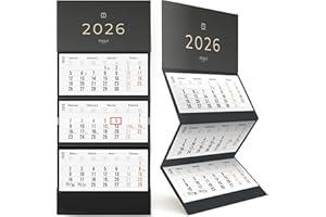 ‎MILULA STUDIOS 3 Monatskalender 2026 – Praktischer Wandkalender mit 3 Monaten im Blick – Kalender 2026 mit Feiertagen & großen Kästchen für Büro, Praxis & Zuhause – Übersichtlicher Jahresplaner