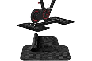 Capslpad Mata ochronna na podłogę, grubość 6 mm, antypoślizgowa, 2 sztuki, podwójna mata do fitnessu, mata ochronna, urządzenie fitness, do domu, na siłownię, sprzęt sportowy, domowy trener, bieżnia