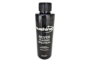 Nushine Silver Plating Solution 150ml - permanently plate PURE SILVER onto worn silver, brass, copper and bronze (eco friendly formula)