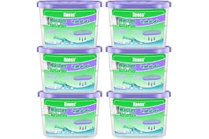 Rness Moisture Absorber Boxes,Mold-proof Deodorizing Desiccant Household Dehumidifier Boxes Fragrance-Free Humidity Absorber for Bathroom,Closet, Wardrobe, Kitchen, 6 Pack, 600ml