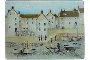 CREATIVE TOPS PREMIUM CREATIVE TOPS Tabla de Cortar y Protector para encimeras, Cristal endurecido, diseño de Puerto