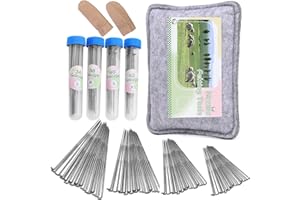 SUVSOON 82PCS Wool Felting Tool Kit, Needles Felting Tools with Felting Pad 80PCS Needle Felting Needles Fingercots, 4-Sizes Felting Needles and Thick Felt Pads Suitable for Various Felting Projects
