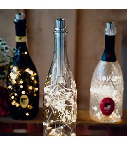 Guirlande LED UHAT Pour Bouteille - Lot De 6 | 15 LED Par Guirlande | Alimentation Piles