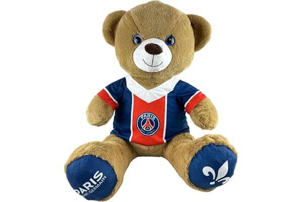 PSG Ours Peluche en Maillot 35 cm - Collection Officielle Paris Saint Germain