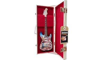 Mini guitar IRON MAIDEN the trooper album tribute model + boîtier miniature à l'échelle 1:4 guitare miniature + étui de collection gadget rock mémorable