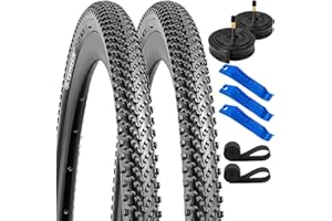 YunSCM 2 Pneus 60TPI Anti-Crevaison 28x1.50 Pneus 700x38C ETRTO 40-622 et 2 Chambres à air de 700C 700x35/43C AV48mm Schrader Valve Compatible 38-622 700X38C 700X40C Pneus pour Vélo et Chambre à air
