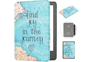 MOKASE para Nuevo 6" Kindle 11ª Generación 2022 Funda (Modelo: C2V2L3), Delgado Piel Sintética Cubierta Dura Magnética con Correa de Mano Automático Estela/Sueño para Kindle 2022, Map