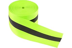 LLPT Nastro riflettente ad alta visibilità 5cm x 15 m nylon argento fettuccia di sicurezza fluorescente per di rifiniture di sicurezza su gilet giacca borsa scarpe verde(RRG250)