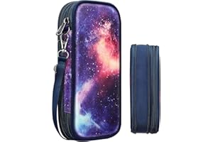 FINTIE Piórnik o dużej pojemności, składany piórnik FINPAC, duży piórnik na długopisy, artykuły pa, organizer dla nastolatków, dziewcząt, chłopców, dzieci dorosłych, artykuły szkolne, biurowe, dla studentów, galaktyka