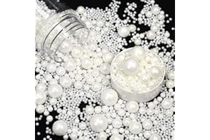 ZAOKING 130g/ 4.6oz Perlé comestible saupoudrer mélange blanc perle sucre bonbon cuisson décorations de gâteau Toppers de Cupcake décoration de biscuits crème glacée célébrations Shaker pot mariage douche fêt