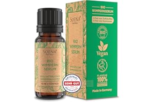 SOENA BIO Wimpernserum • 100% Natürlich • Wachstum Testsieger 2025 • Wimpern Wachstumsserum ohne Hormone mit 6 BIO Ölen • Lash Serum gegen Wimpernausfall • Längere, dichtere & vollere Wimpern • Öl Kosmetik