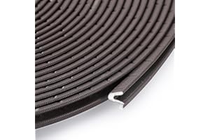 ACEMALL Weather Stripping for Doors, 14M Kerf Weatherstrip PU Foam Door Seal Strip V-Shaped Weather Stripping for Exterior Front Doors Windows with Slot, Water-Proofing, Anti-Collision, Noise Muffling