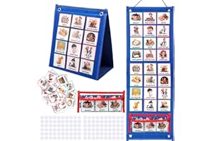 KRAZOVE Visual Timetable Children Daily Routine Chart, with 96 pcs Cards and Next Board for Kids, to Support Communication, Daily Routine Chart for Speech and Language, ASD, Autism, Preschool