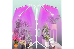‎SUWITU Pflanzenlampe LED mit Ständer, SUWITU 120 LEDs Pflanzenlicht Vollspektrum mit Zeitschaltuhr 4/8/12H, Pflanzenleuchte mit Fernbedienung 10 Stufen Helligkeit 3 Farbmodi Wachstumslampe für Zimmerpflanzen