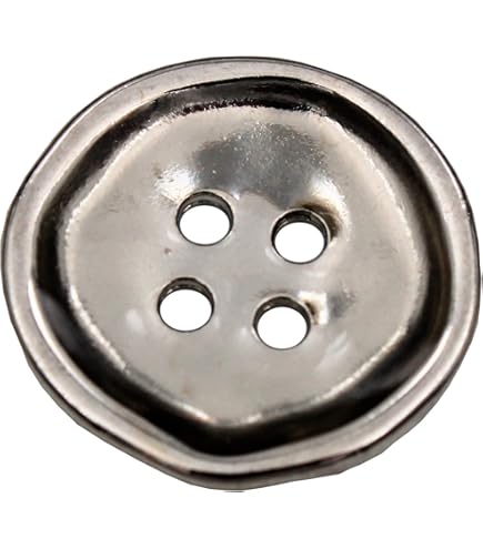 Bottoni Metallico Argentato Basic Jeans 4 Fori - 5 Pezzi Da 15 Mm, Made In Germany - Foto 7