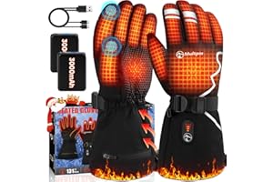 MULTPER Heated Gloves, Upgraded Unisex Ski Electric Gloves Rechargeable, 7.4V 2x3000mAh Large Battery Hand Warmers Heating Glove for Men Women Gifts, Ideal for Motorcycle, Cycling, Camping,Hiking,Christmas