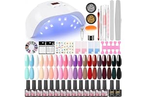 ‎PEACECOLOR PEACECOLOR UV Nagellack Set mit UV Lampe 36W Gelnägel Set 20 Farben Soak Off Gellack UV Nagelset Gelnägel Starterset Base Coat Top Coat Nägel Selber Machen Set für Anfänger