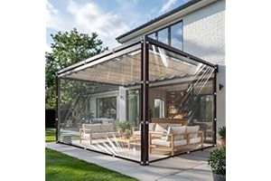 JIANJIAO Lona Impermeable Transparente con Ojales, Lona Transparente para Exteriores, Impermeable, Cubierta para Muebles de Jardín, Aislamiento de Plantas, Toldo de Establos de Animales, con Cuerda, 3x3m