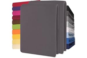 ‎CELINATEX CelinaTex Jersey Topper Spannbettlaken Lucina 180x200-200x200cm anthrazit grau 100% Baumwolle gekämmt bis 12cm Matratzenhöhe Spannbettbezug, Leintuch, Bettlaken, elastisch, Strech, Oeko-Tex