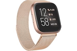 ZHIX Kompatibel mit Fitbit Versa 2 Armband Fitbit Versa Armband,Metall Verstellbares Edelstahl Ersatzarmband für Fitbit Versa/Versa 2/Versa Lite/Versa 2 SE Damen Herren