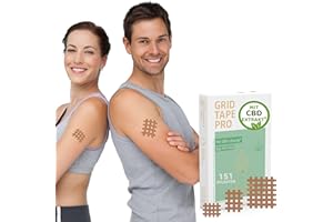 ‎AKTIMED AKTIMED Grid Tape Pro CBD - Premium Gittertape mit hochwertigem CBD Extrakt* - Patentbasierte Akupunkturpflaster dermatologisch getestet - Crosstape Gitterpflaster Schmerz & Entzündungspunkte*