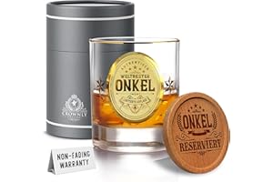 ‎CROWNLY CRYSTAL CROWNLY CRYSTAL® Personalisiertes Whisky Glas - Geschenk für Onkel zum Geburtstag - Bester Onkel Tasse für Männer