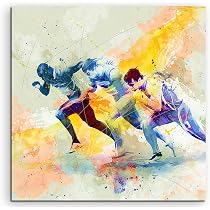 Tableau Mural Tennis Vibrant Paul Sinus - Art Sportif Aquarelle 60x60 Cm - Couleurs Explosives Et Dynamiques