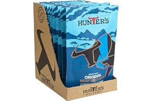 Hunters Biltong - Original Biltong, 28g Pack of 10 High Protein, low fat, Thin Tender Slices of authentic Beef Biltong, beef Jerky, MSG Free, Convenient Snack