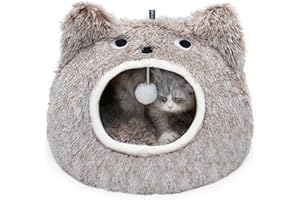 CATISM Cat Cave Bed - Washable Sleeping Place for Cats Plush Pet Cat Pillow House Cushion Fluffy Kitten Puppy Cuddly Bed Pet Bed