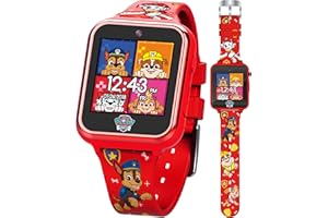 Accutime PAW4275 Kinder Smartwatch Paw Patrol, Kinderuhr mit Selfie Kamera, Foto & Video, Stoppuhr, 6 Spiele, 3 Hintergründe, 10 Zifferblätter, Diktiergerät, Fitness Tracker Uhr, Wecker, Rot