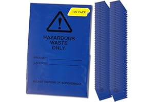 GBBSAFETY Hazardous Waste Bags - Blue - Pollution Control, Dangerous Waste Disposal, Clear and Easy to Identify, Hard Wearing, Domestic & Commercial Use, High Strength, Quality Sack (100)