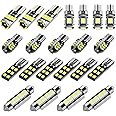 Justech Can-bus Error Free LED SMD Bulbs Kit Set Spare Parts for Car Interior Dome Map Door Courtesy License Plate Lights Festoon C5W T10 168 194 2825 Xenon-White