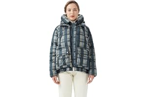 Orolay Chaqueta de Moda con Múltiples Bolsillos y Abrigo de Plumón Corto para Mujer con Capucha