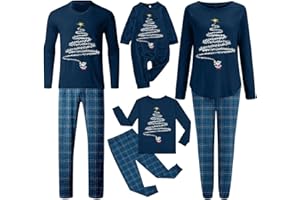 FAMZUNEU Weihnachts Pyjama Family Set Schlafanzug Weihnachten Partner Damen Herren Kinder Weihnachtspyjama Jungen Mädchen Rundhals Familien Outfit Set Matching Pyjamas