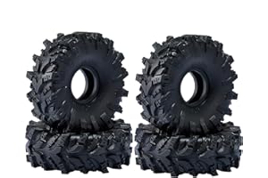 DJCRAWLER Super Soft 1.0 Mud Tires，Large 74*27mm Tire TRX4M F-150 1/18 1/24 Axial SCX24 AX24 FMS FCX24 Ultimate 4x4 4WS Mini RC Crawler XC-1 RTR，Muddy Swamp Tyres，Come with Double Layer Sponges，Black