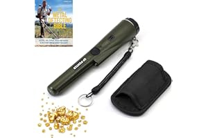 DINFU Rilevatore metalli portatili Metal Detector Impermeabile Alta Sensibilità 360° Rileva Oro, Argento, Rame,Monete, Gioielli,rilevatore di Metalli per Bambini e Principianti (Verde)