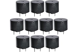 AERZETIX - C46862 - Lot de 10 - Transducteur piézo-électrique - Buzzer Beeper Bip Tracker à souder THT - 2.4kHz - 40mA - 85dB - 12x9mm