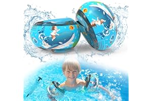 POCSDIS Manguitos Natación para Niños 1-14 Años con 3 Núcleo Espuma PE Aire Independientes, 2 Manguitos Piscina Niño Diseño Antideslizante y Brillante para Actividades Acuáticas, Piscina, Entrenamiento