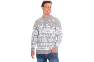 New Camp Ltd Christmas Xmas Womens Unisex Mens Jumper Novelty Fairisle Santa Party Sweater Jumper Santa Night Sky Wine Exclusively to Sizes - S/M/L/XL/2XL/3XL/4XL
