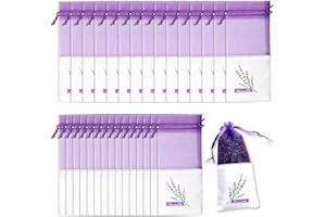 Arvoni 30 Piezas Bolsa de Lavanda Vacía con Cordón, Bolsita de Lavanda con Cordón Reutilizable, para Rellenar en Cajones y Armarios