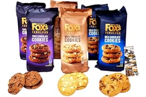 CR SNACKING Fox's Fabulous cookies 6 x 180g - 2 x milk chocolate, 2 x triple chocolate, 2 x white chocolate. Biscuits for Special Occasions, to share with friends and family.