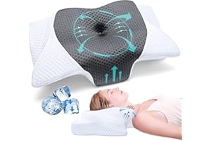 ‎SAHEYER SAHEYER Ergonomisches Nackenkissen, Memory-Schaum Kopfkissen Seitenschläferkissen Orthopädisches Nackenstützkissen, 60 x 35.5 x 10/13CM Komfort Schlafkissen für Nacken-Schulter Schmerzlinderung